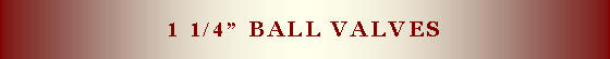 Text Box: 1 1/4” ball valves